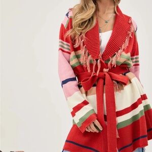 Dani + Davi Desert Fringe Sunset Cardigan 3XL